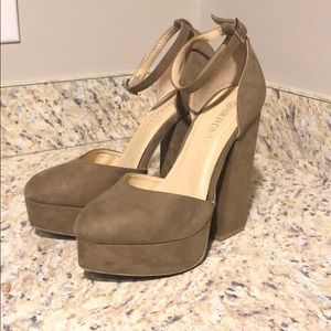 Nude platform heels